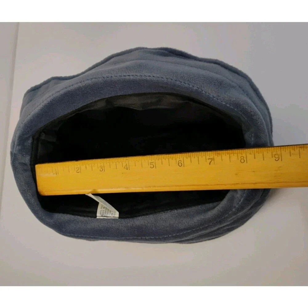Packable Velvety Hat with Flower Gray Black Purple Never Worn One Size
